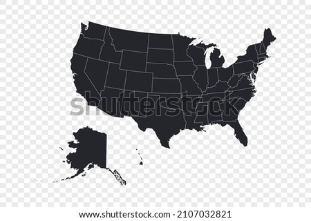 USA map vector, isolated on transparent background