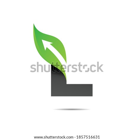 leaf logo with letter l concept, eco logo letter l Foto stock © 
