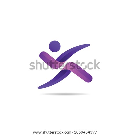 run people logo with check mark symbol