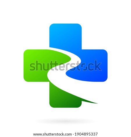 medical road river logo design template