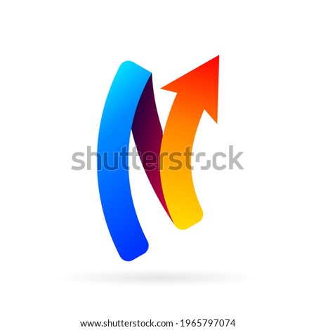 N arrow logo vector template