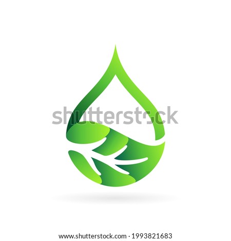 oil leaf droplet logo design