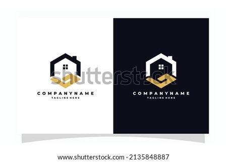 home logo and hand shape