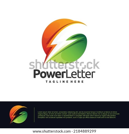 electric circle logo or power circle logo icon