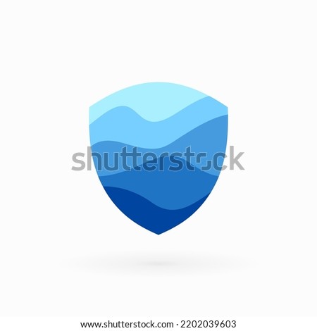 shield water waves logo template - water vector