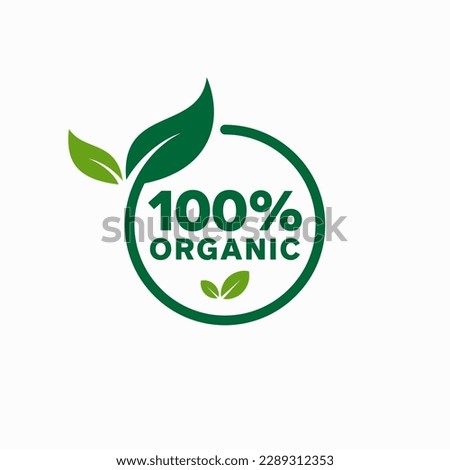 100 percent organic product label logo template