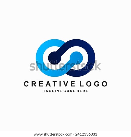 infinity tech logo design, infinity technology logo symbol