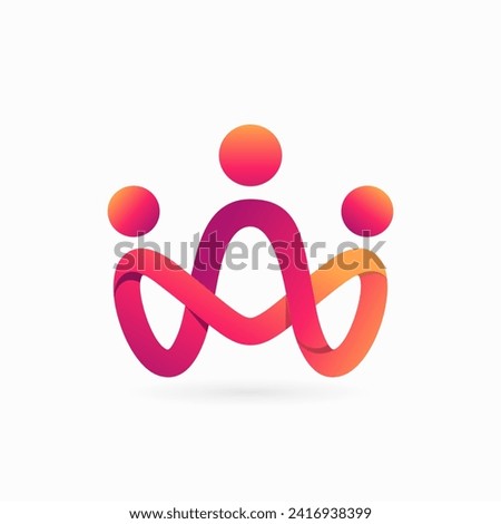 people group line logo design in line concept,people group community logo design