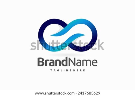 infinite water line logo design, water infinity logo