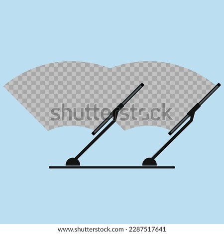 windshield car glass with two wipers illustration