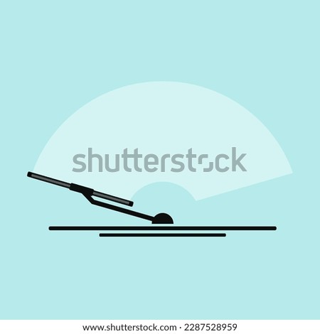 windshield car glass with two wipers illustration