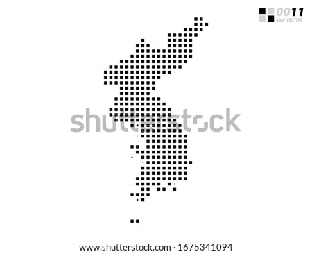 Vector abstract pixel black of Korea map. Organized in layers for easy editing.