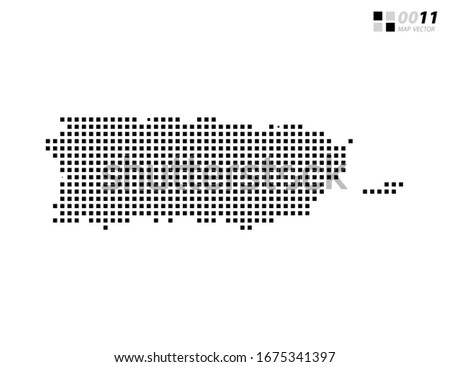 Vector abstract pixel black of Puerto Rico map. Organized in layers for easy editing.