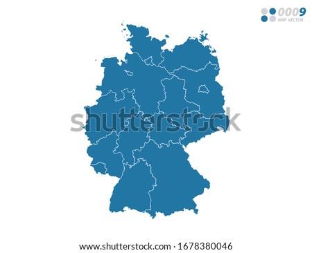 Vector blue of map Germany.