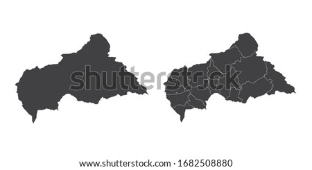 Vector set couple black of map Central African.
