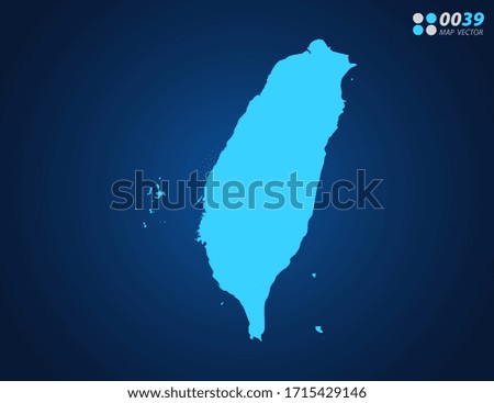 Vector Blue map of Taiwan