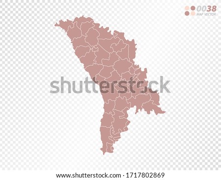 Transparent vector map of Moldova