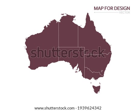 Australia map on white background vector illustration.