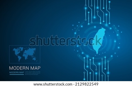 Abstract map ot Taiwan technology chip processor background circuit board diagram vector.