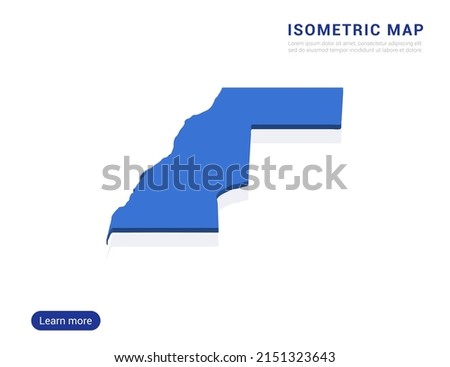 Western Sahara map blue isolated on white background with 3d isometric vector illustration.