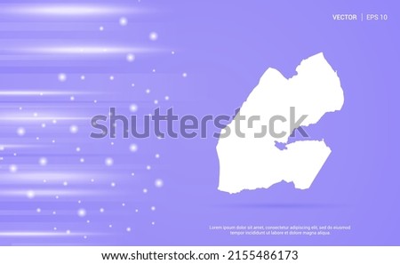 Djibouti map isolated on purple background. Vector Illustration.