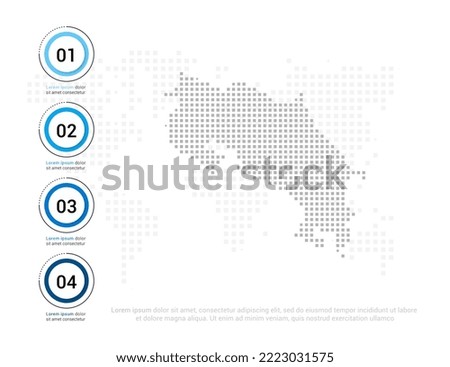 Costa Rica map of dots gray for presentation. Creative concept for infographic.