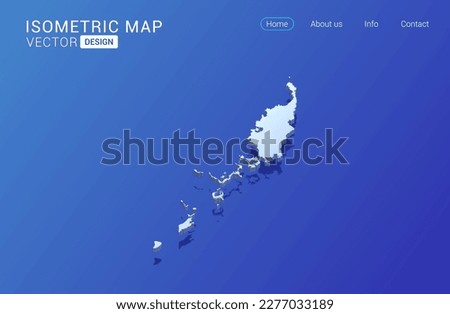 Palau map white on blue background with isolated 3D isometric concept vector illustration.