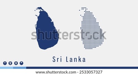 Set couple pixel blue map of Sri Lanka vector.