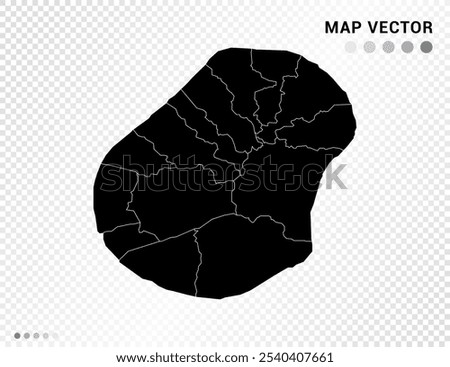 Black vector silhouette of Nauru map on transparent background.