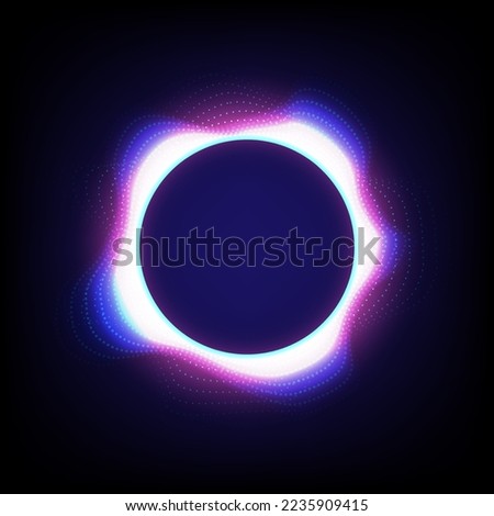 abstract background The circle has a beautiful aura surrounding it and there is a line dotted on the light with an area placed in the center on a gradient background.