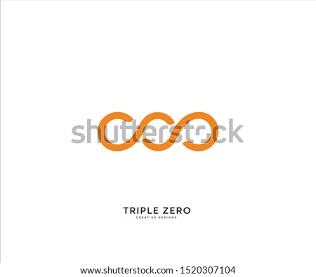 three infinite circles. Triple Zero Logo Template, Triple O logo abstract.