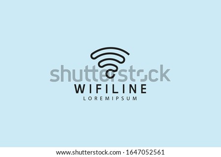 WiFi signal connection logo. illustration of signals in one line. vector line icon template