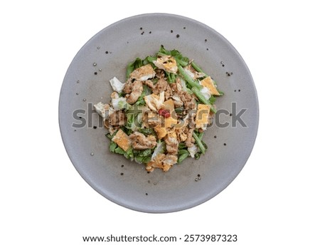 Similar – Image, Stock Photo Variety of fresh green potted culinary herbs in green plastic pots ready to plant outdoors in a backyard garden