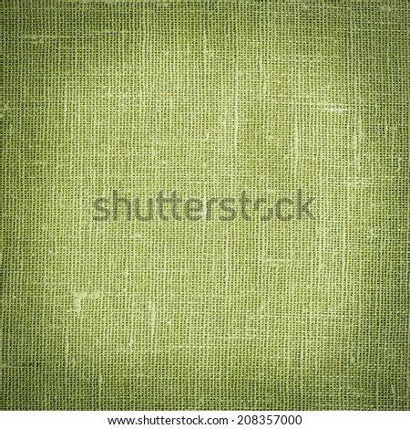 Linen coarse natural woven green canvas fabric texture for the background