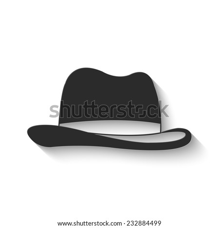 Man'S Hat Icon - Gray Vector Illustration With Shadow - 232884499 ...