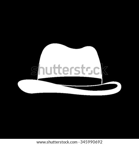 Man'S Hat Vector Icon Isolated On Black - 345990692 : Shutterstock