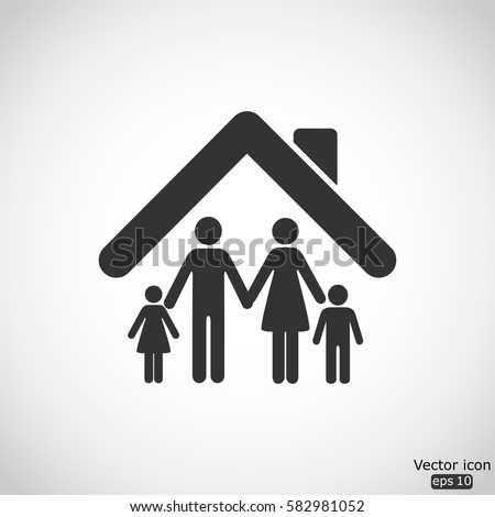 Family icon - vector  illustration