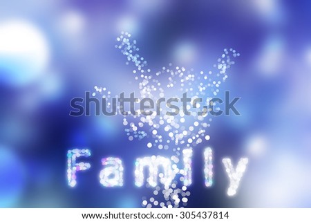 Text Family blue sky bokeh blurred beautiful from my idea.
