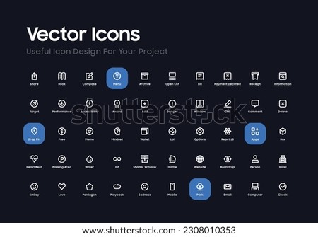 Collection of User Interface (UI Design) Vector Icon Designs.

Icon Resources You Can Use To Enrich Your Design Beauty.

Each Collection Has 50 Items That Can Be Used At Any Time.