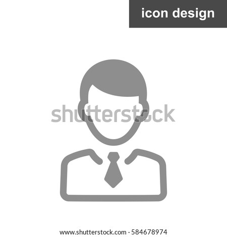 User vector icon of man in business suit