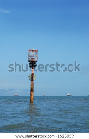 Light tower guiding sea going ships