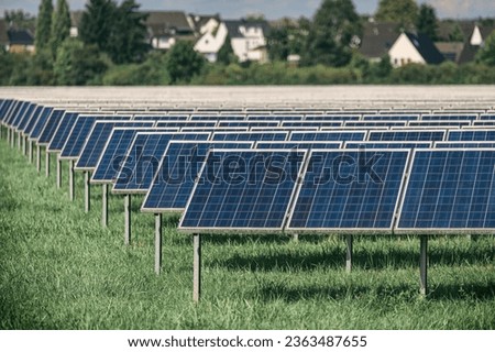 Similar – Image, Stock Photo PV open space plant , photovoltaic open space plant in front of cloudless sky, PV modules