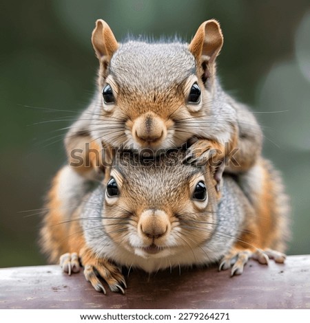 Similar – Image, Stock Photo Climbing squirrel in a tree