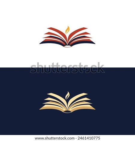 vector of open bible with flame