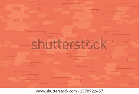 Hand Drawn Cartoon Brick Wall,  Seamless Texture. Simple Orange Background for Games, Print, Textile and Outdoors