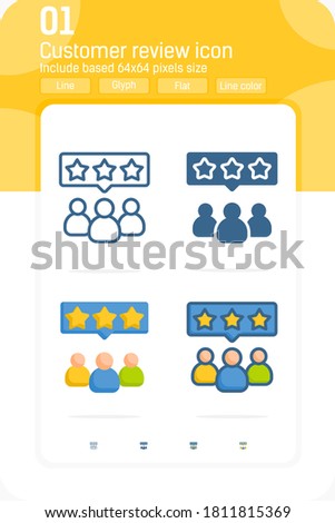 Customer review premium icon with multiple style isolated on white background from shopping icon collection. Vector symbol concept design template for web design, apps, logo, infographic, ui and ux