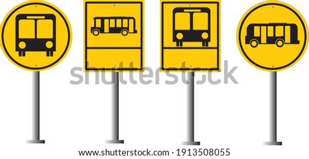 Similar – Image, Stock Photo bus stop traffic signal on the street in Bilbao city Spain