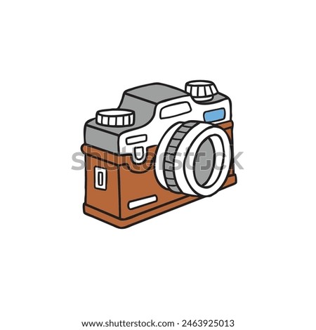 Unique cool camera in vector style