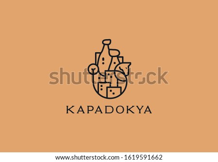 Cappadocia logo design template. Kapadokya city logo template.