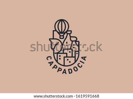 Cappadocia logo design template. Kapadokya city logo template.